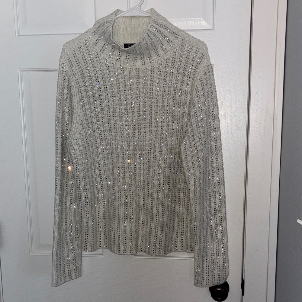 INC International Concepts Cream Knit Sweater